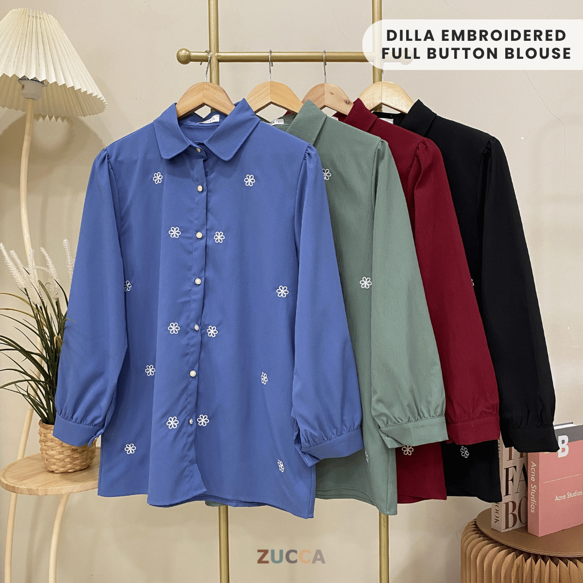 ZUCCA DILLA KEMEJA BERBUTANG PENUH DENGAN SULAMAN - DM251