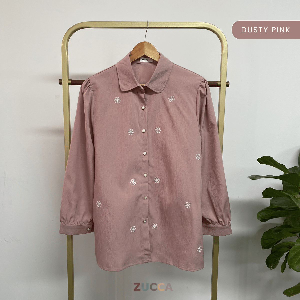 ZUCCA DILLA KEMEJA BERBUTANG PENUH DENGAN SULAMAN - DM251