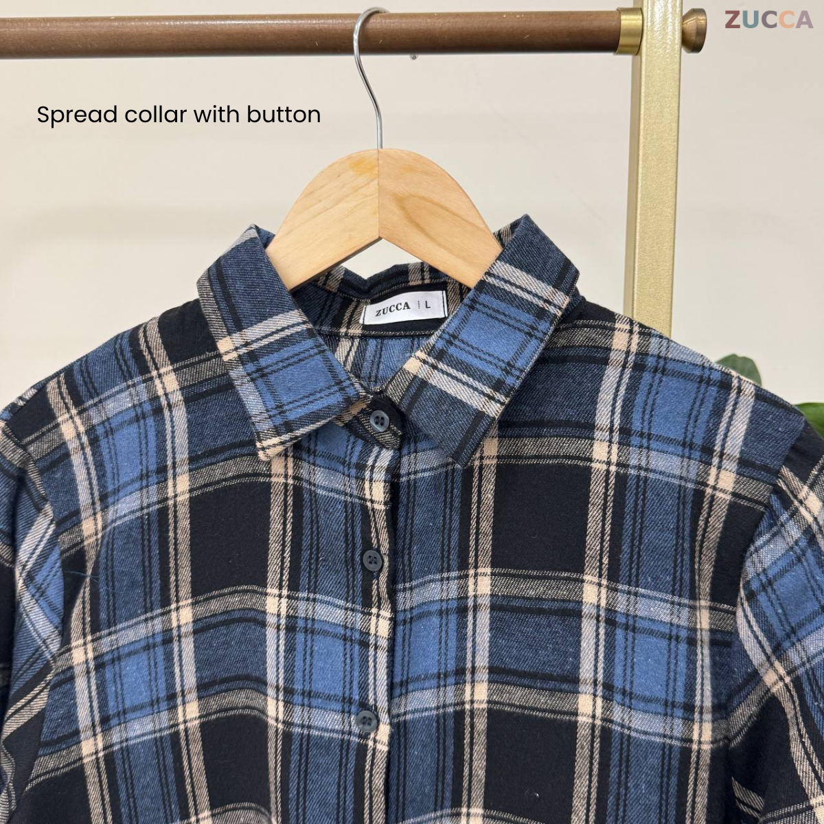 ZUCCA SARAYA FULL BUTTON CHECKERED BLOUSE - DM255