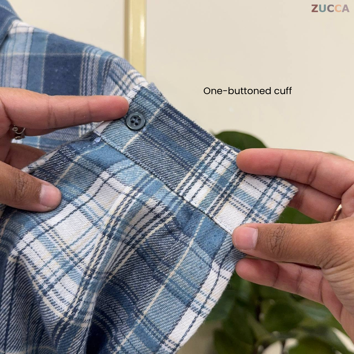 ZUCCA SARAYA FULL BUTTON CHECKERED BLOUSE - DM255