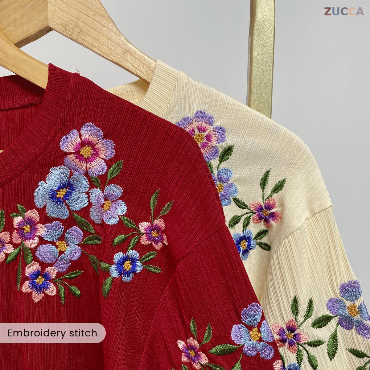 ZUCCA FIONA PULLOVER KASUAL EMBROIDERY-DM263