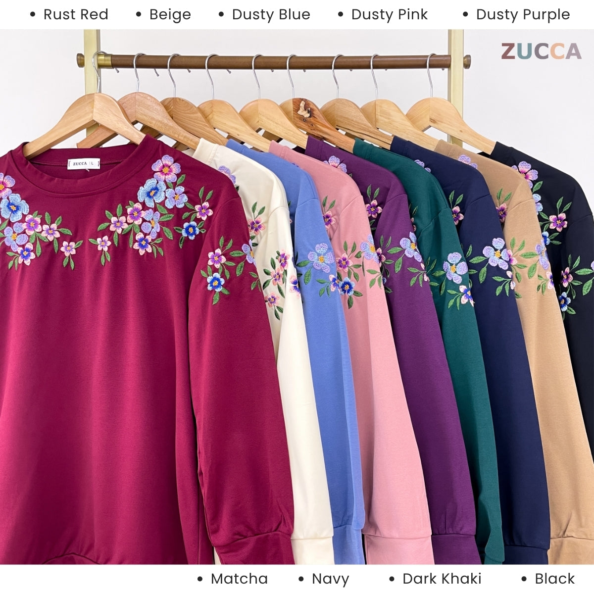 ZUCCA FIONA PULLOVER KASUAL EMBROIDERY-DM263