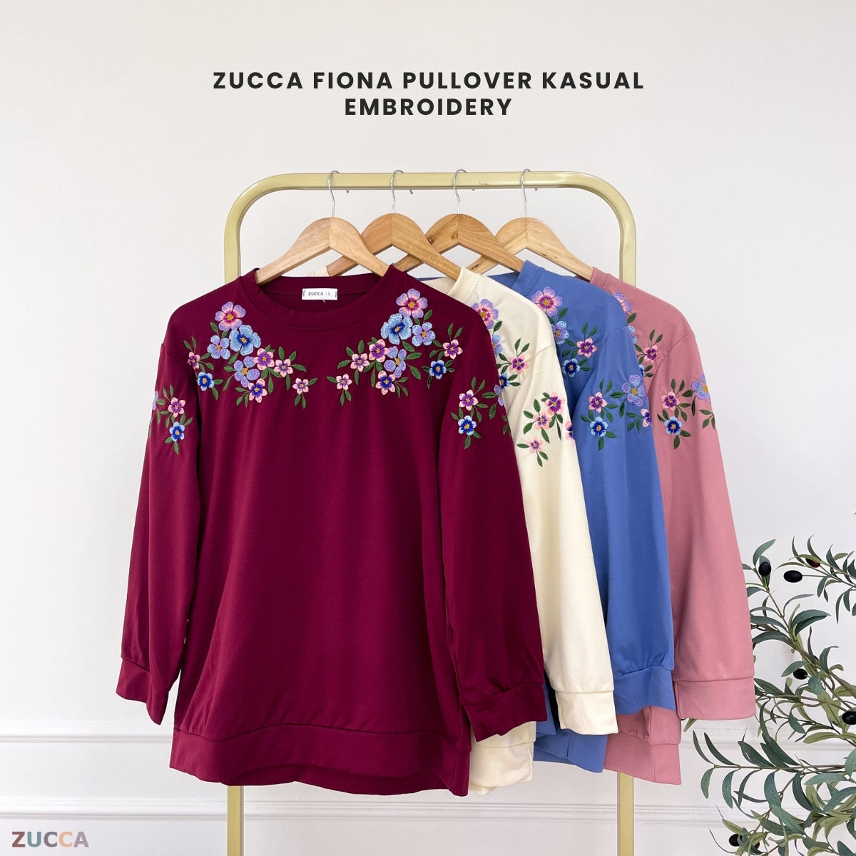 ZUCCA FIONA PULLOVER KASUAL EMBROIDERY-DM263