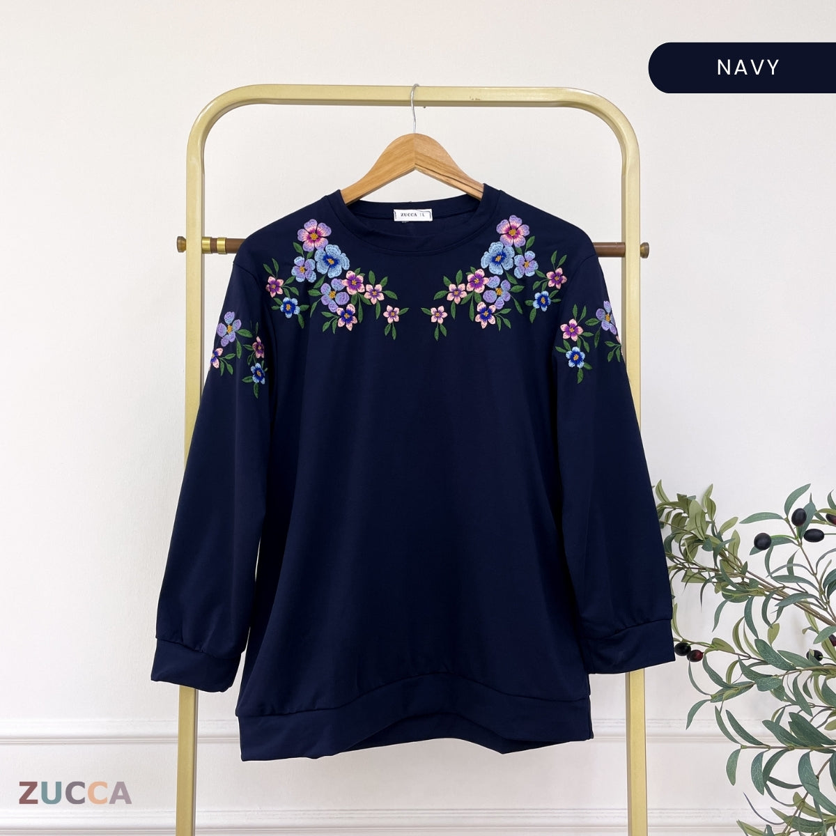 ZUCCA FIONA PULLOVER KASUAL EMBROIDERY-DM263