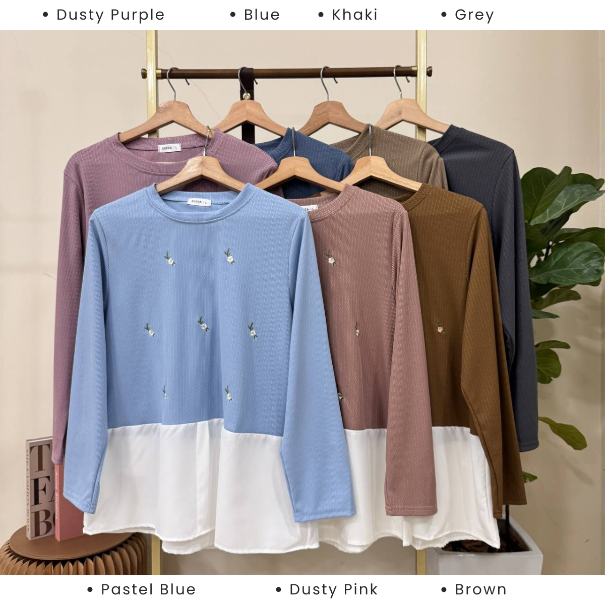 JUNA TWO-PIECE ATTACHED EMBROIDERY BLOUSE - DM264