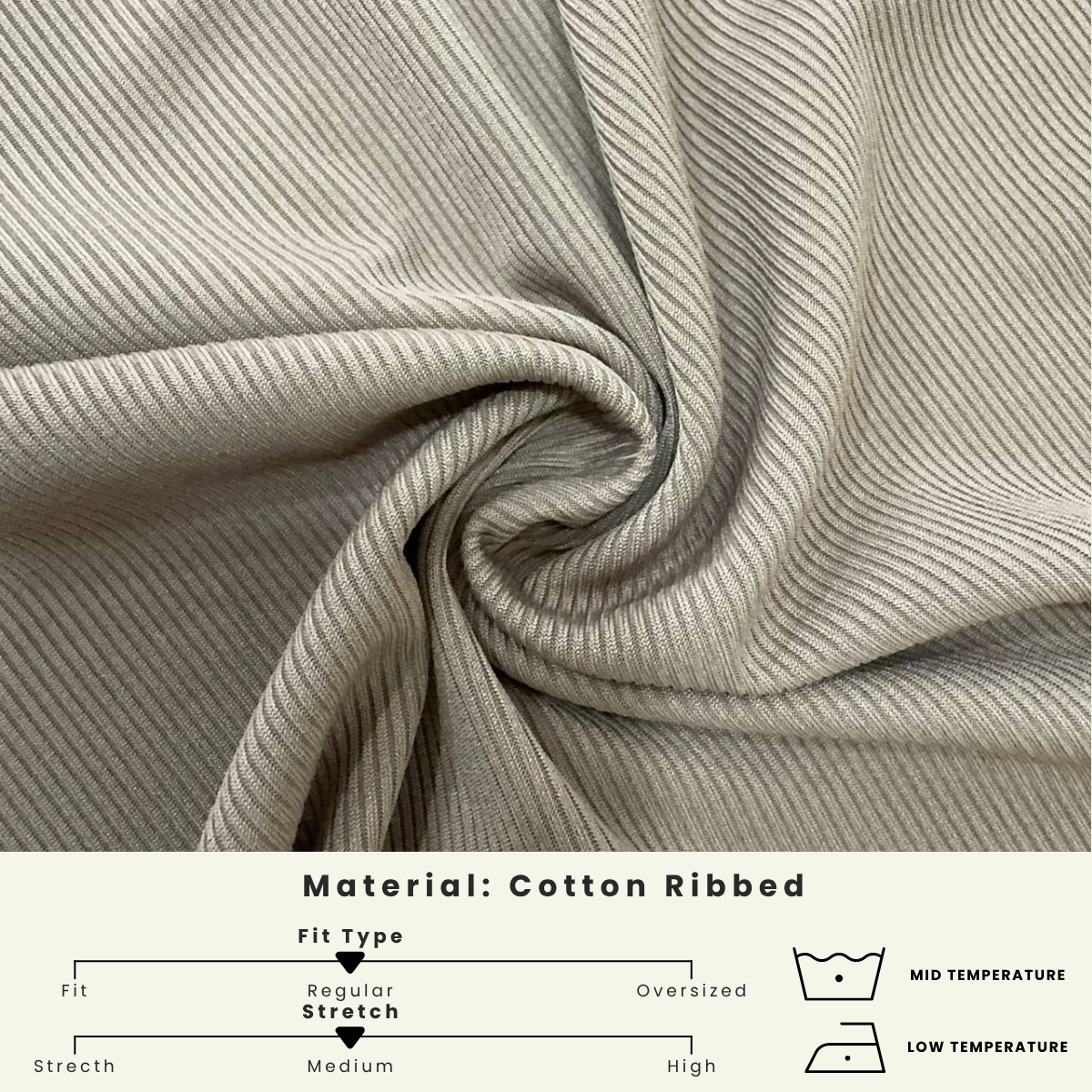 ZUCCA HELENA BAJU KASUAL WANITA - DM266 COTTON RIBBED SHIRT