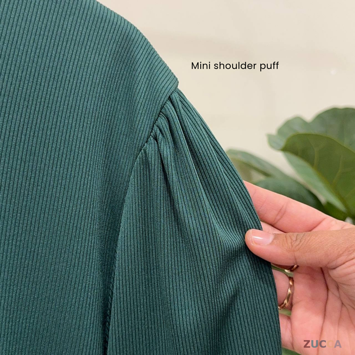 ZUCCA HELENA BAJU KASUAL WANITA - DM266 COTTON RIBBED SHIRT