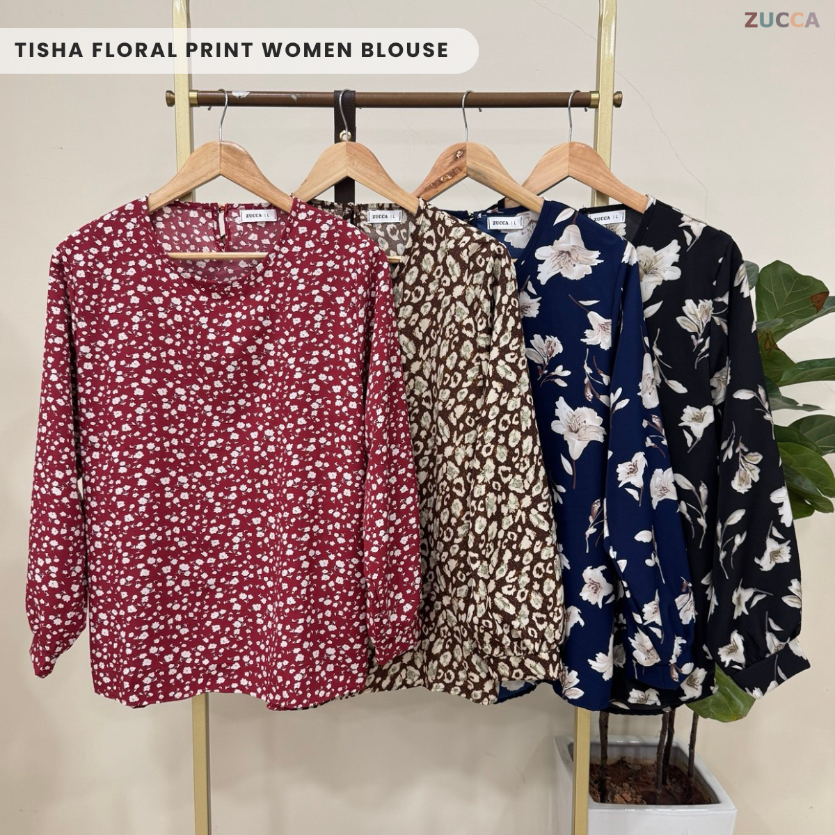 ZUCCA TISHA BLOUS WANITA BERCORAK BUNGA - DM267
