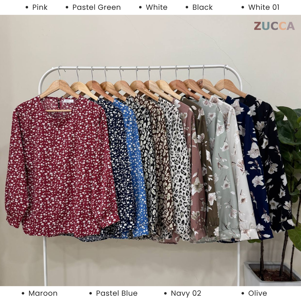 ZUCCA TISHA BLOUS WANITA BERCORAK BUNGA - DM267