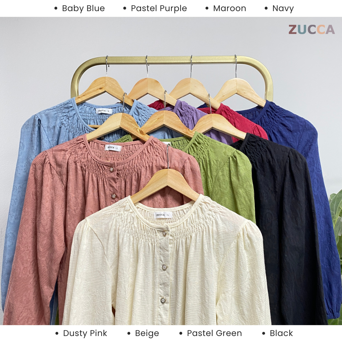 ZUCCA FARISYA BLAUS WANITA JACQUARD - DM269