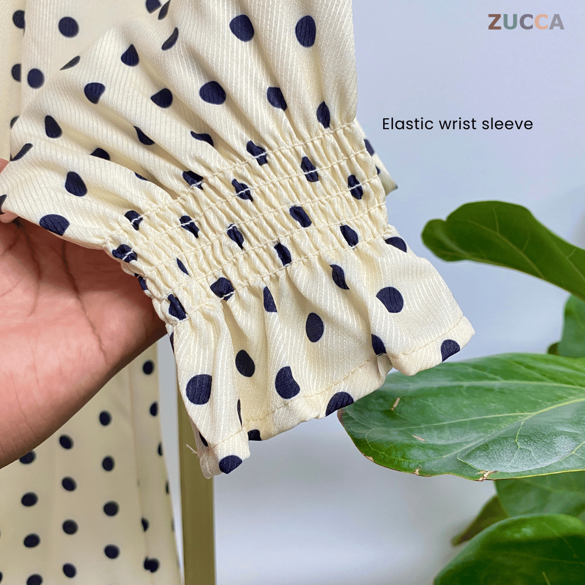 ZUCCA QISTINE POLKA RUFFLE BLOUSE– DM273 Tops Shirts