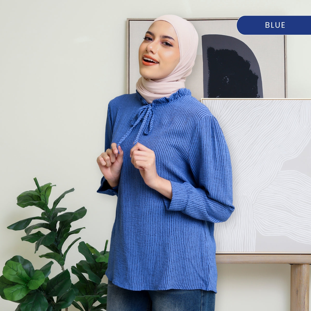 ZUCCA DAYANA KASUAL WOMEN BLOUSE RUFFLE NECK - DM279