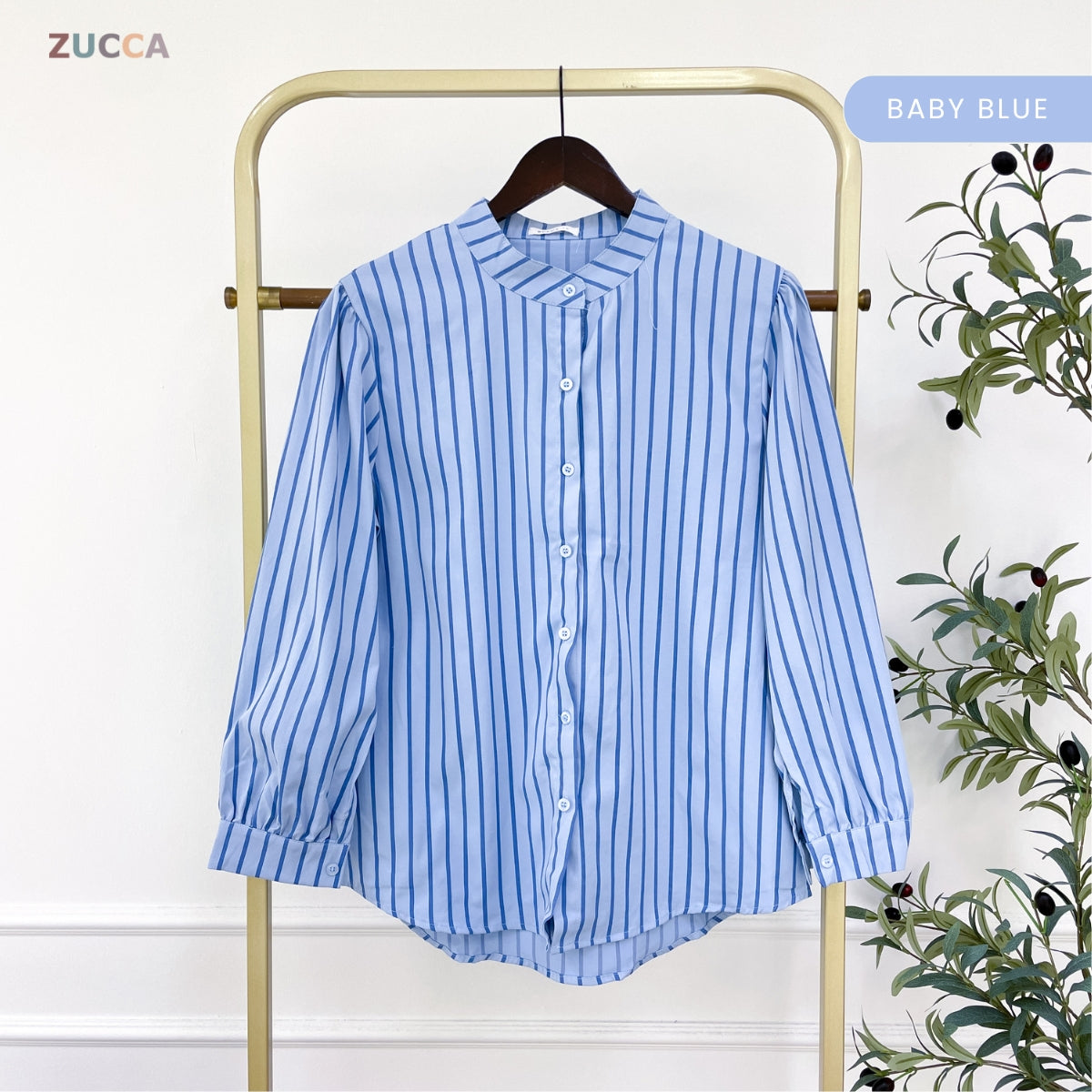 ZUCCA DALILI STRIPE FULL BUTTON BLOUSE COMFY - DM281 KOREAN STYLE Baju Cotton