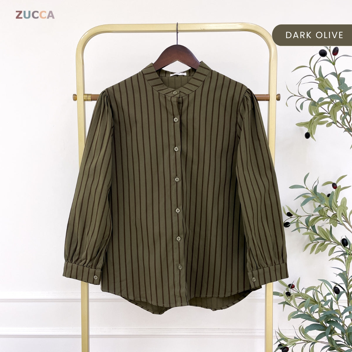 ZUCCA DALILI STRIPE FULL BUTTON BLOUSE COMFY - DM281 KOREAN STYLE Baju Cotton