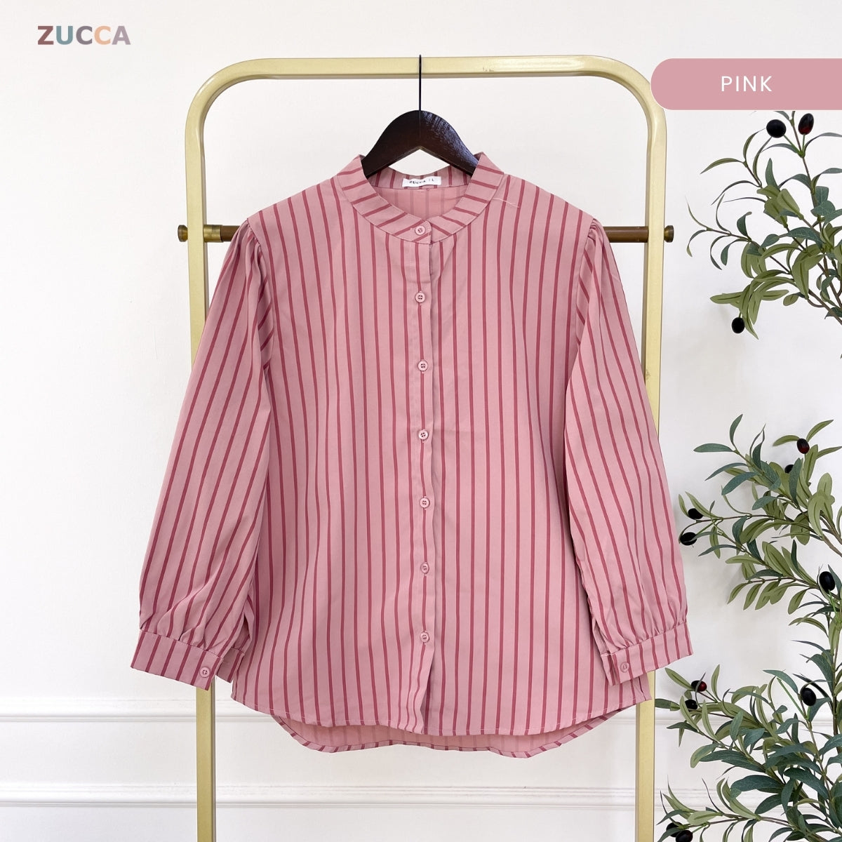 ZUCCA DALILI STRIPE FULL BUTTON BLOUSE COMFY - DM281 KOREAN STYLE Baju Cotton
