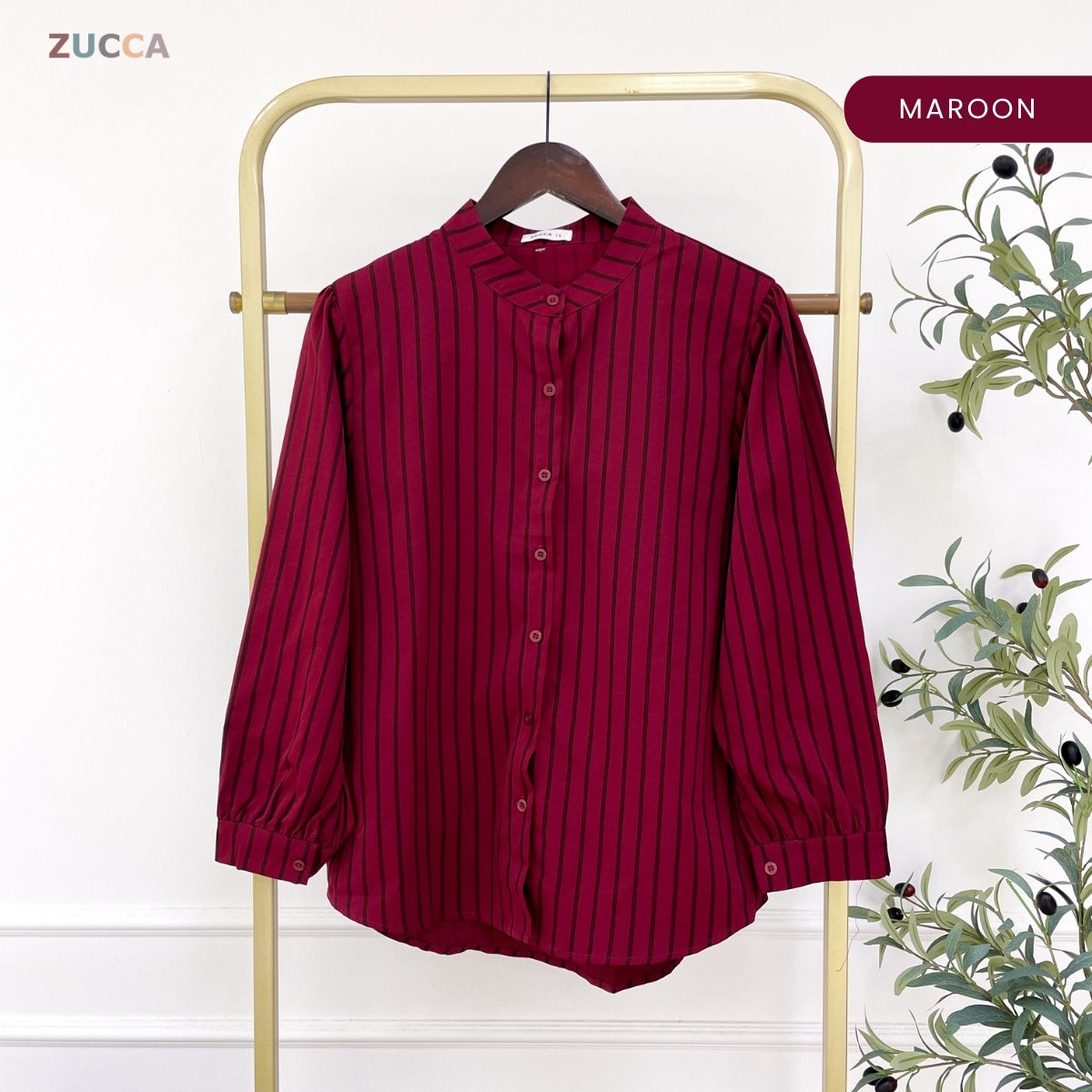 ZUCCA DALILI STRIPE FULL BUTTON BLOUSE COMFY - DM281 KOREAN STYLE Baju Cotton