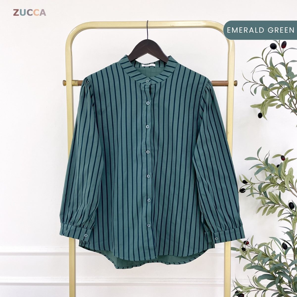 ZUCCA DALILI STRIPE FULL BUTTON BLOUSE COMFY - DM281 KOREAN STYLE Baju Cotton