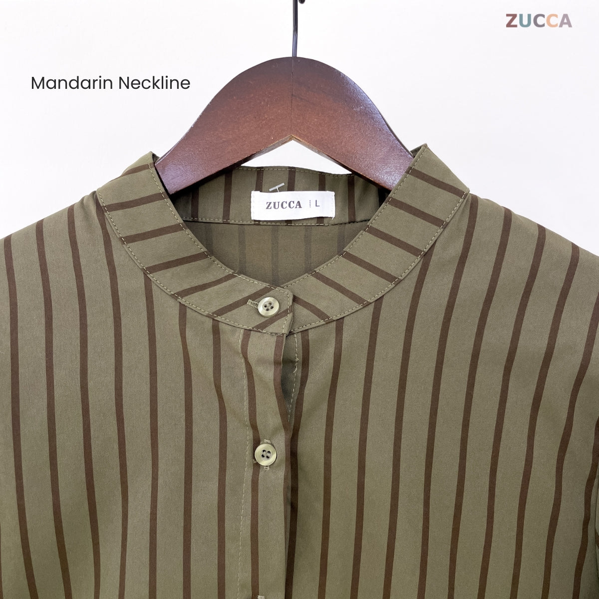 ZUCCA DALILI STRIPE FULL BUTTON BLOUSE COMFY - DM281 KOREAN STYLE Baju Cotton