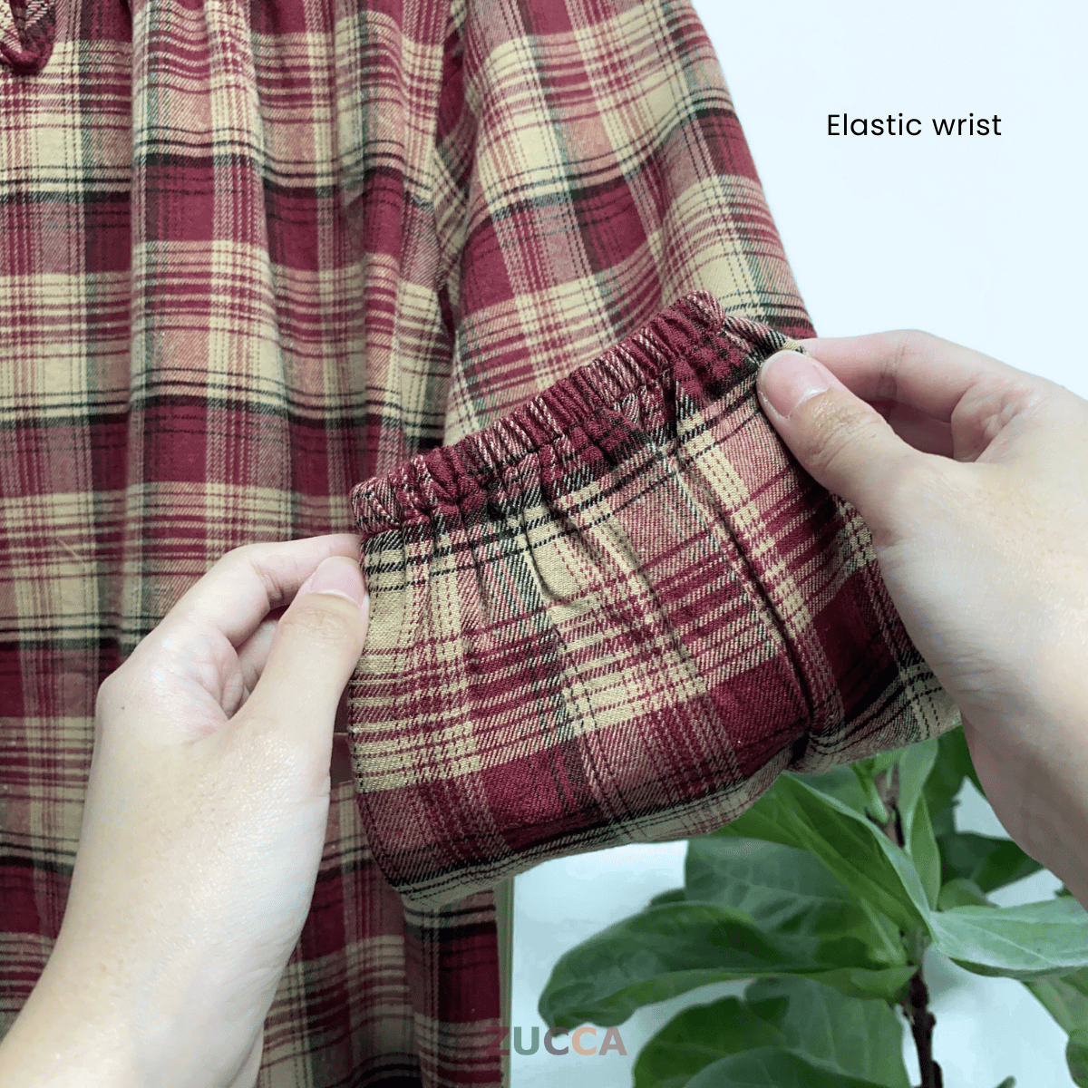 ZUCCA NANCY BLAUS WANITA KASUAL CORAK PLAID - DM282