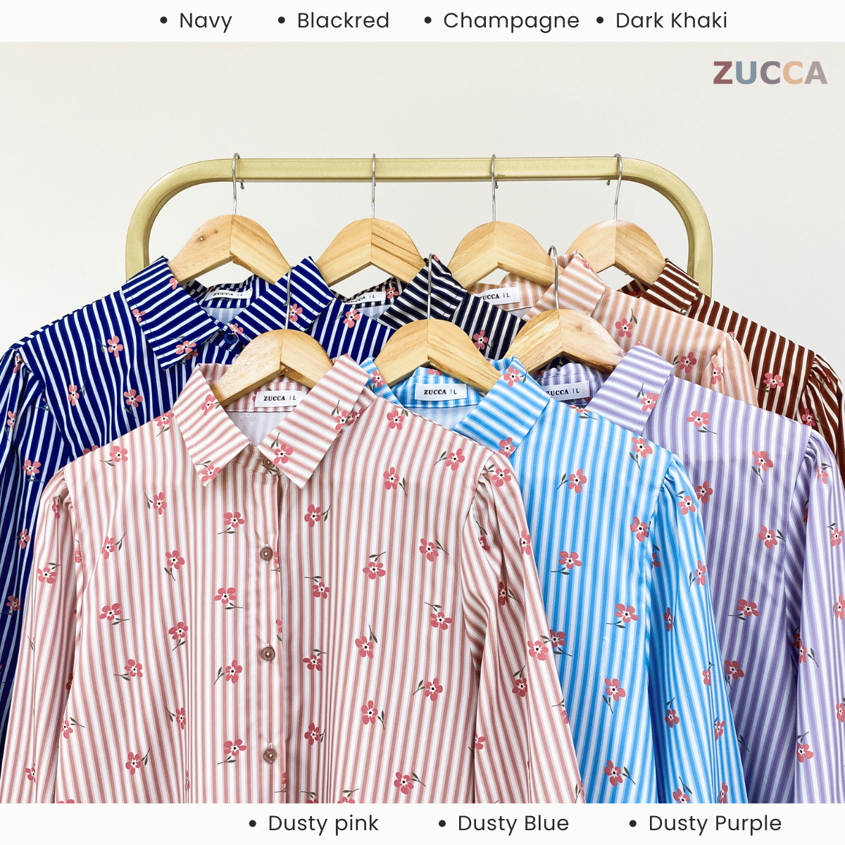 ZUCCA KHAYRA BLOOM STRIPE COLLECTION SHIRT-DM289