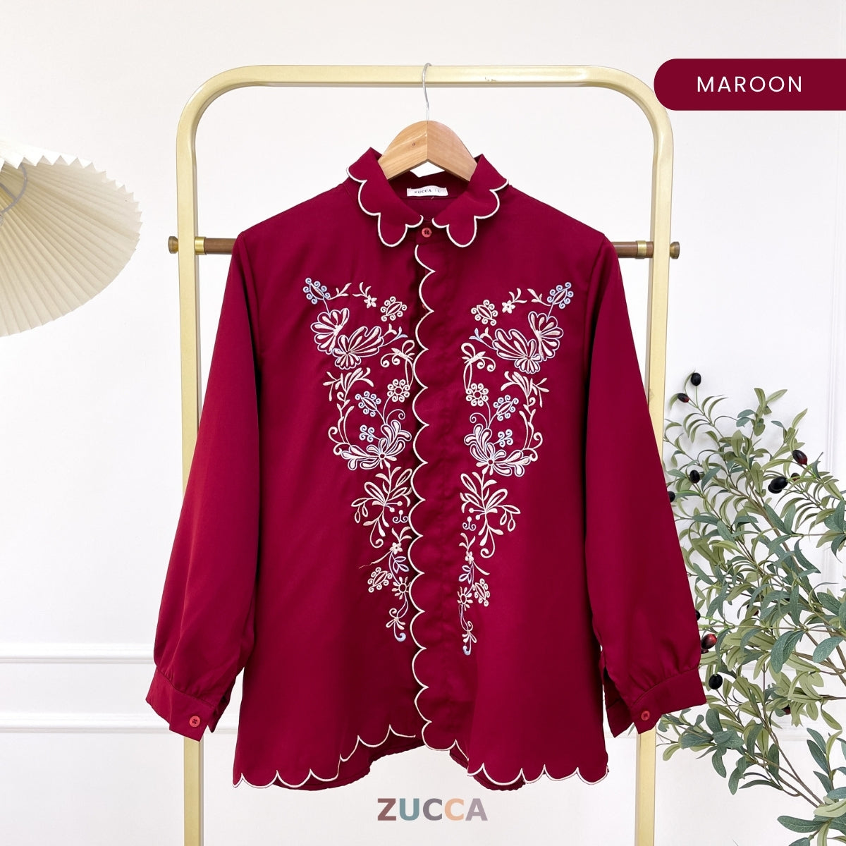 ZUCCA SELENA PASTEL EMBROIDERED BLOUSE - DM295
