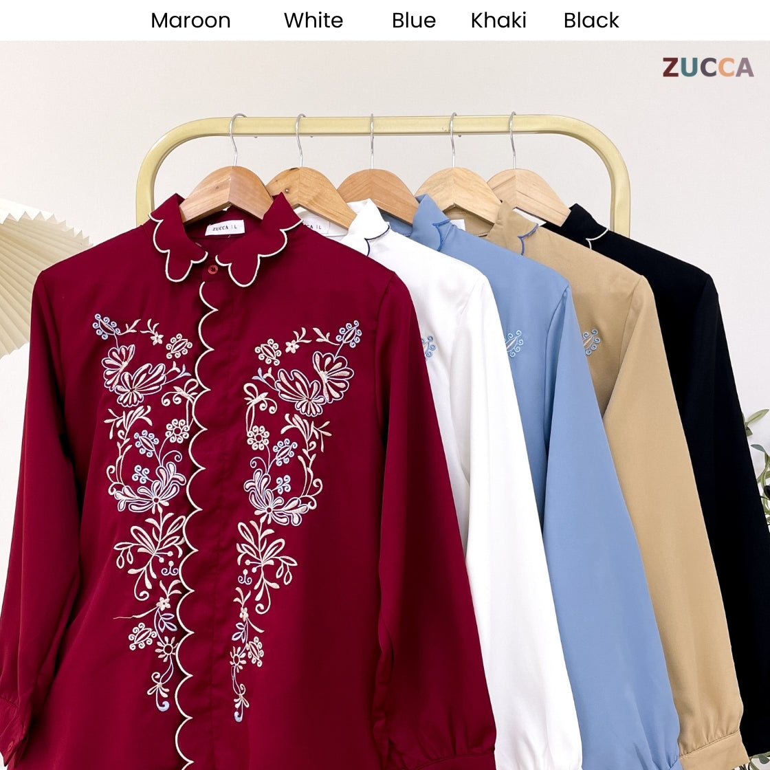 ZUCCA SELENA PASTEL EMBROIDERED BLOUSE - DM295