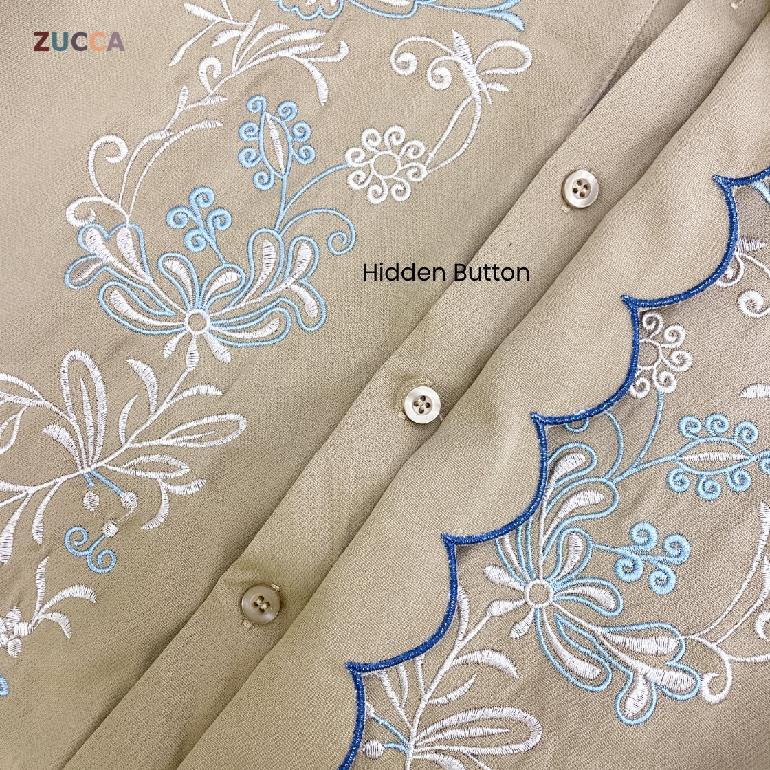 ZUCCA SELENA PASTEL EMBROIDERED BLOUSE - DM295