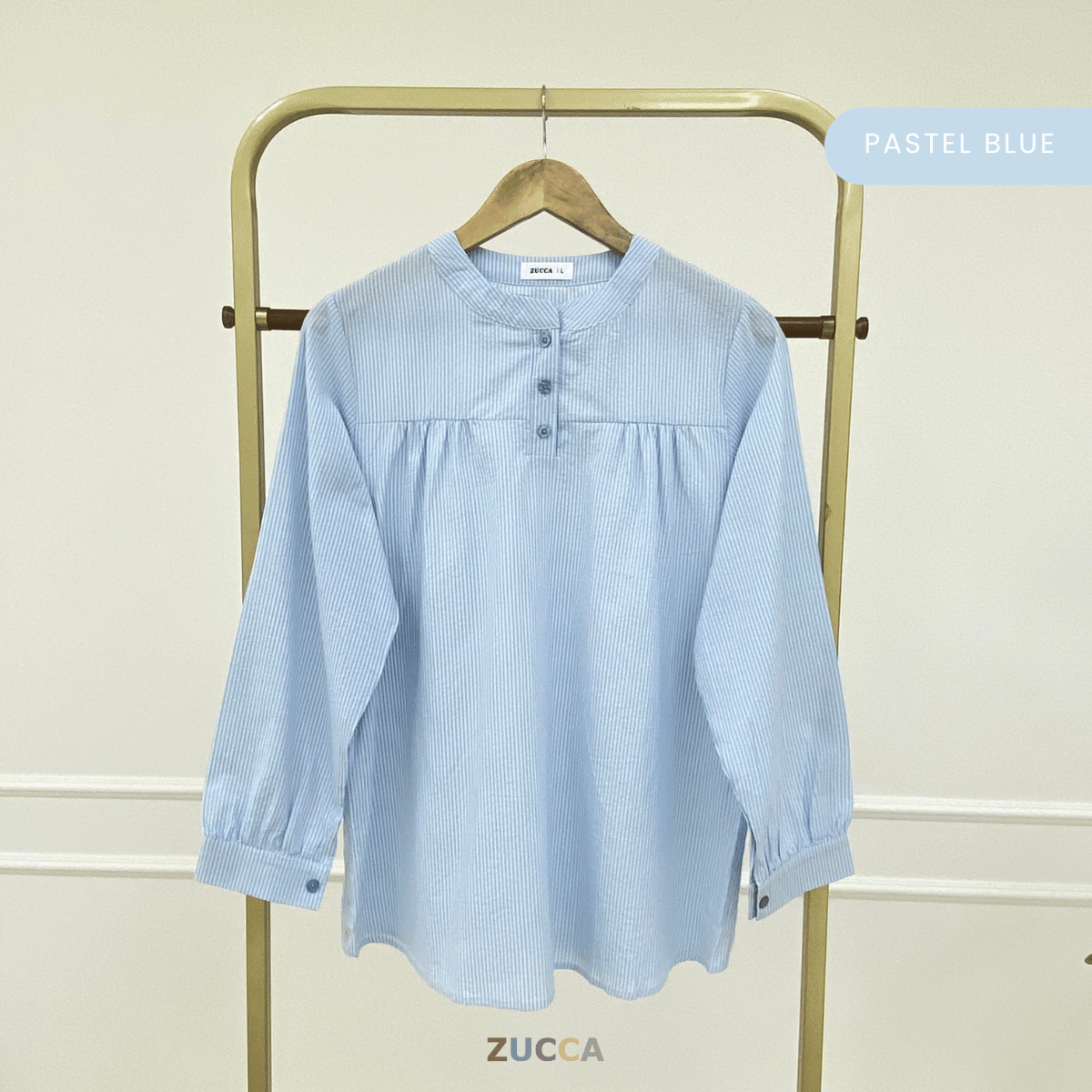 ZUCCA ELVINA MODEST STRIPES LUXE-DM299 Tops Shirts