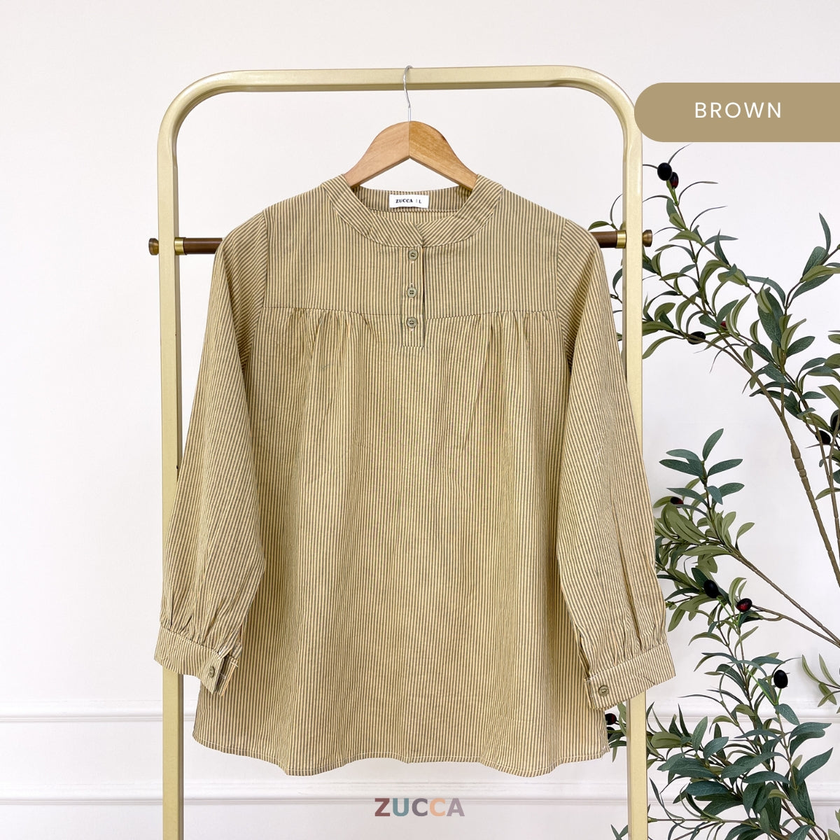 ZUCCA ELVINA MODEST STRIPES LUXE-DM299 Tops Shirts