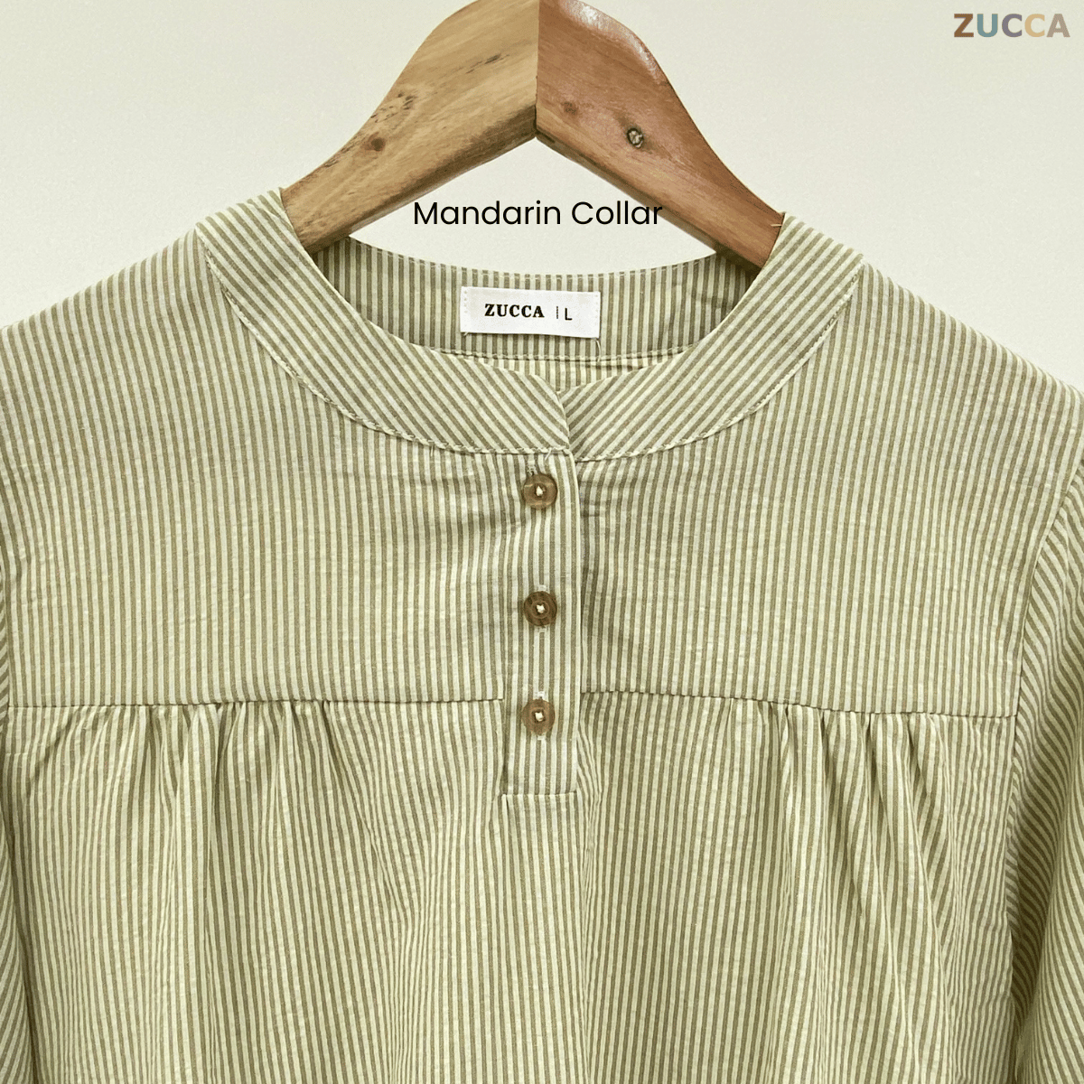 ZUCCA ELVINA MODEST STRIPES LUXE-DM299 Tops Shirts