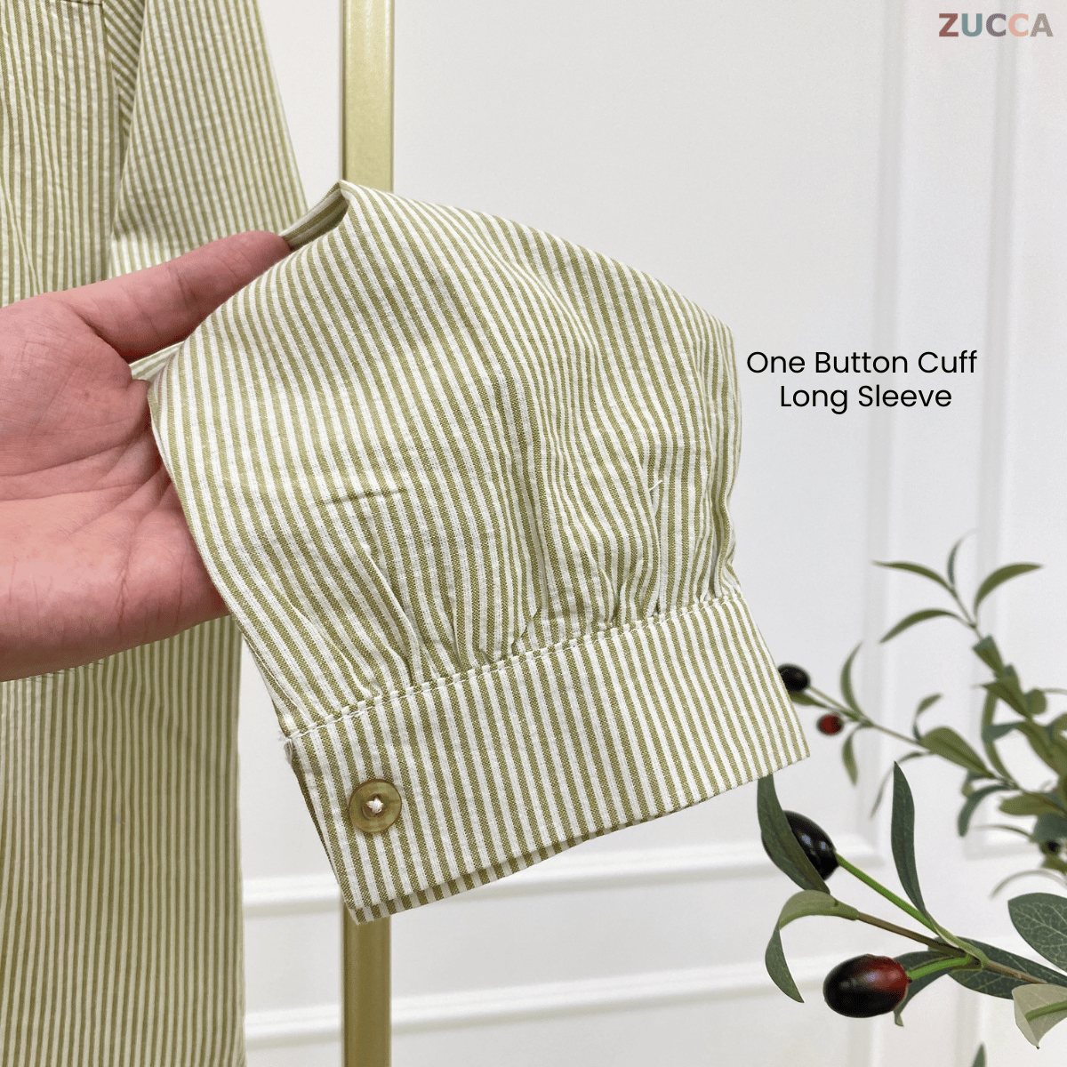 ZUCCA ELVINA MODEST STRIPES LUXE-DM299 Tops Shirts