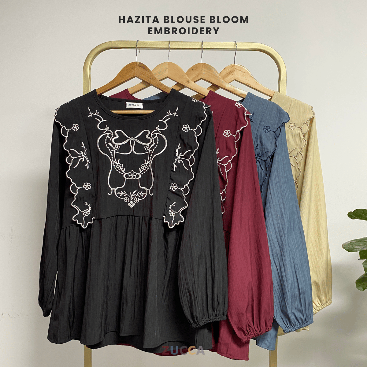 ZUCCA HAZITA BLOUSE BLOOM EMBROIDERY - DM302