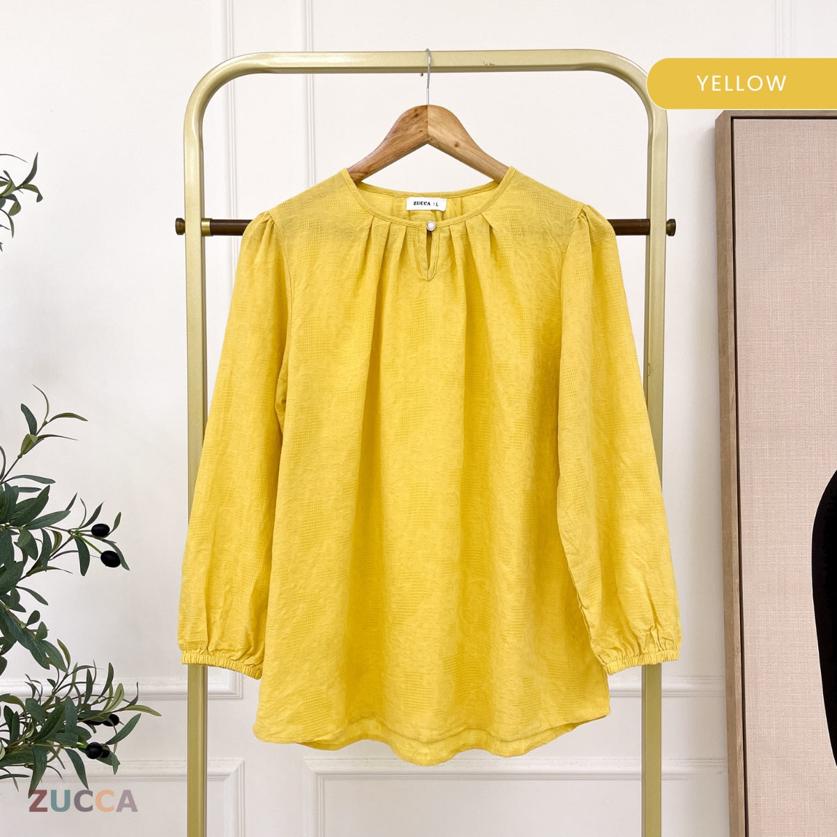 ZUCCA QAIRINA MODEST JACQUARD BLOUSE-DM308 Tops