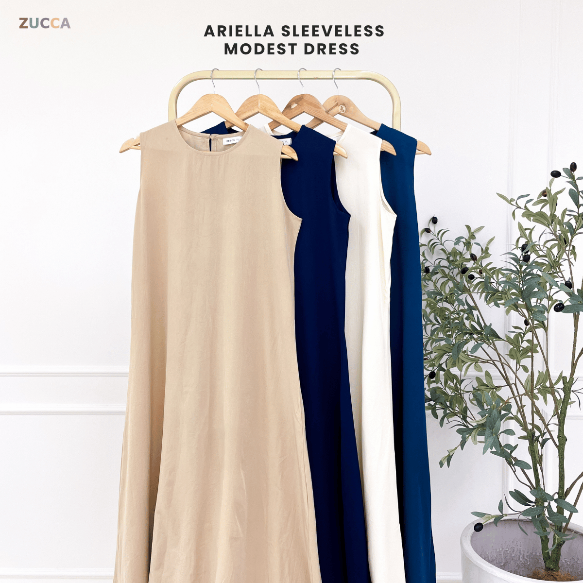 ZUCCA ARIELLA SLEEVELESS MODEST DRESS -DM311