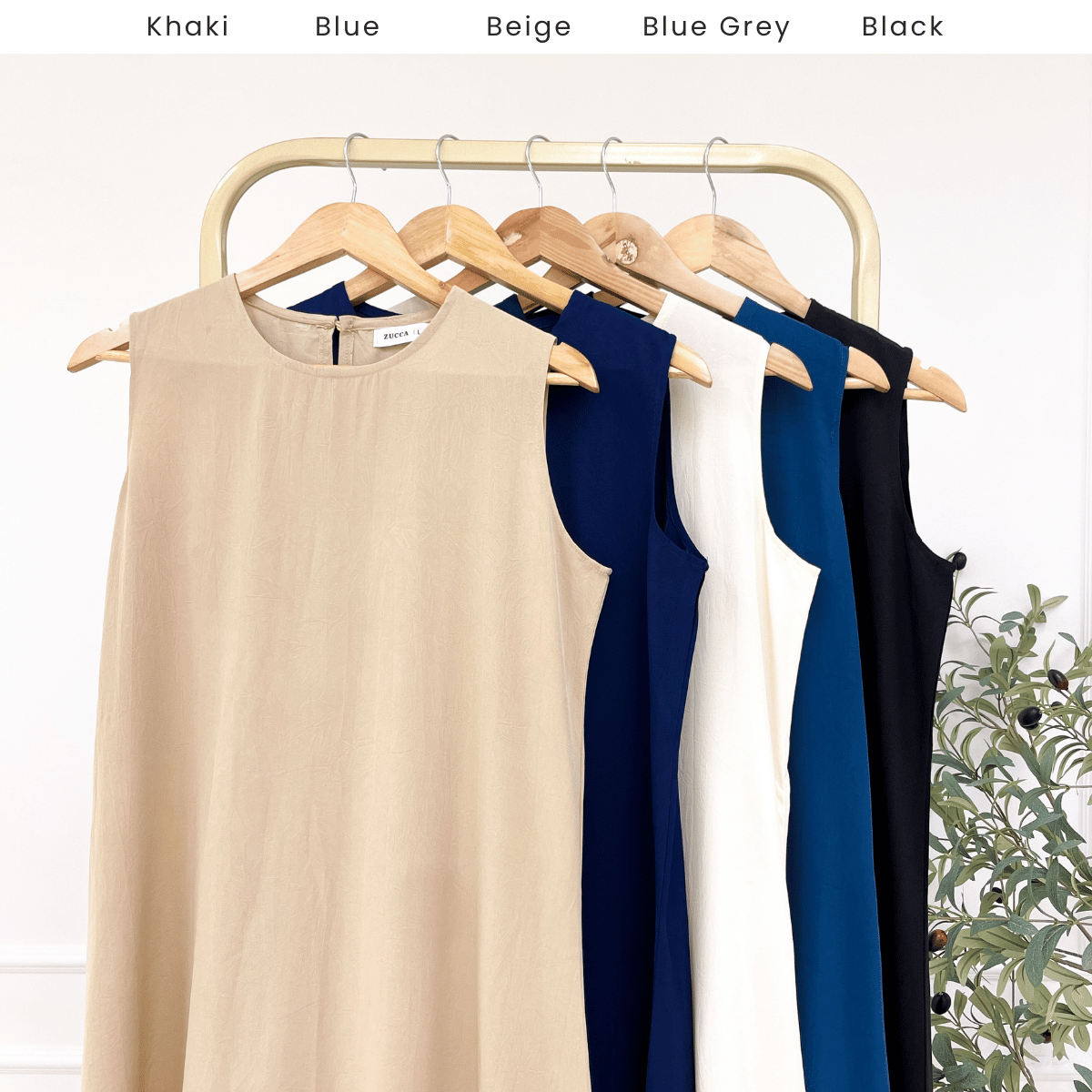 ZUCCA ARIELLA SLEEVELESS MODEST DRESS -DM311