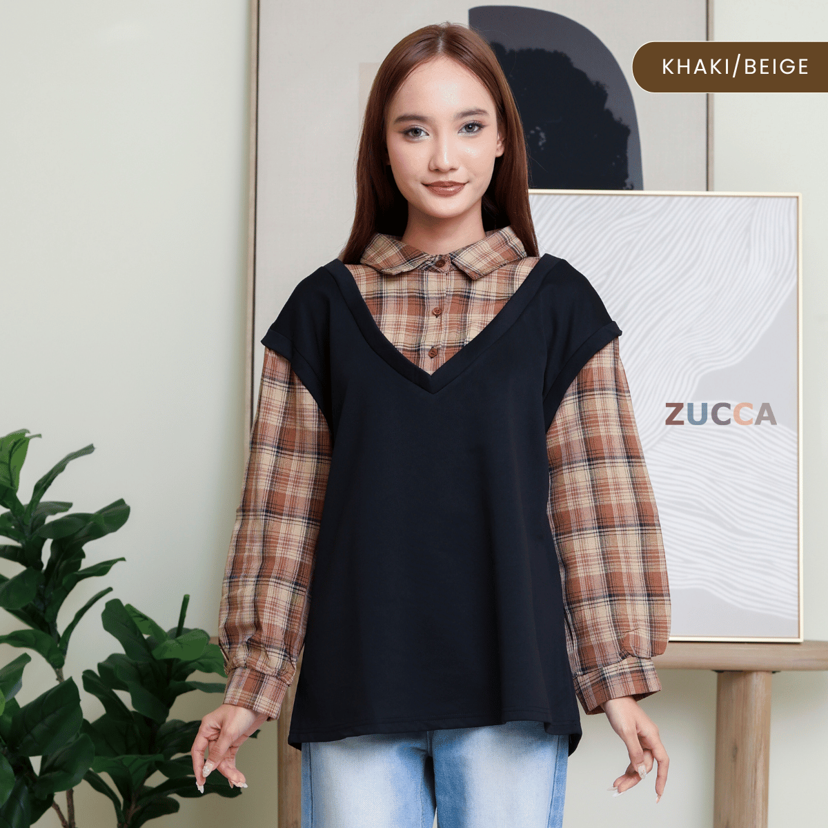 ZUCCA HALEEN WOMEN KASUAL BLOUSE KOREAN STYLE -DM312