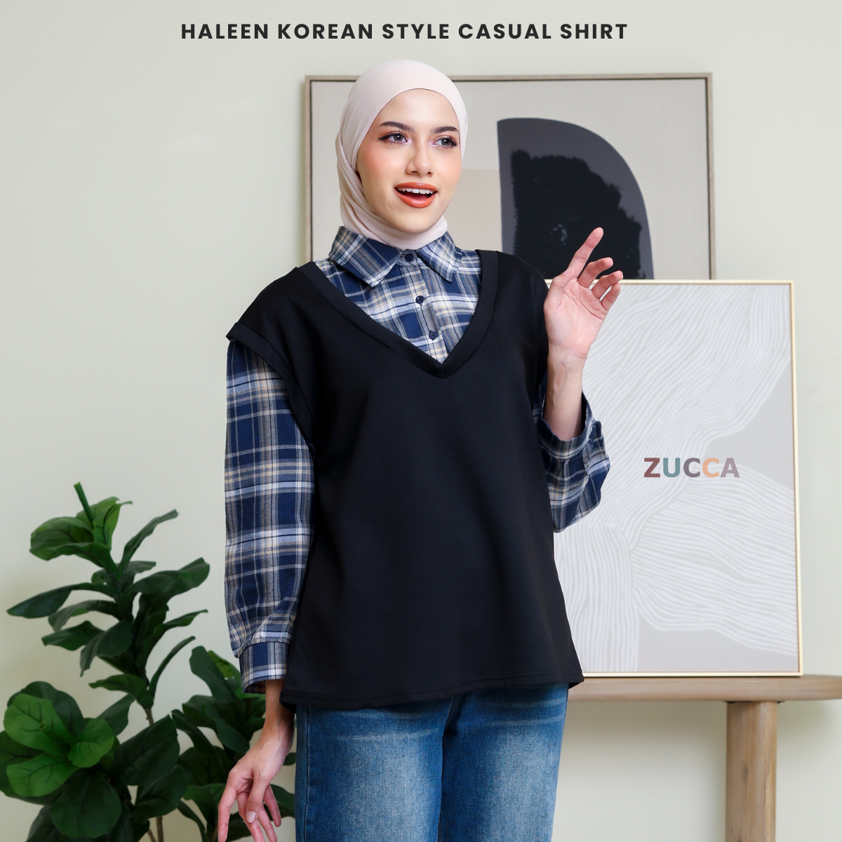 ZUCCA HALEEN WOMEN KASUAL BLOUSE KOREAN STYLE -DM312