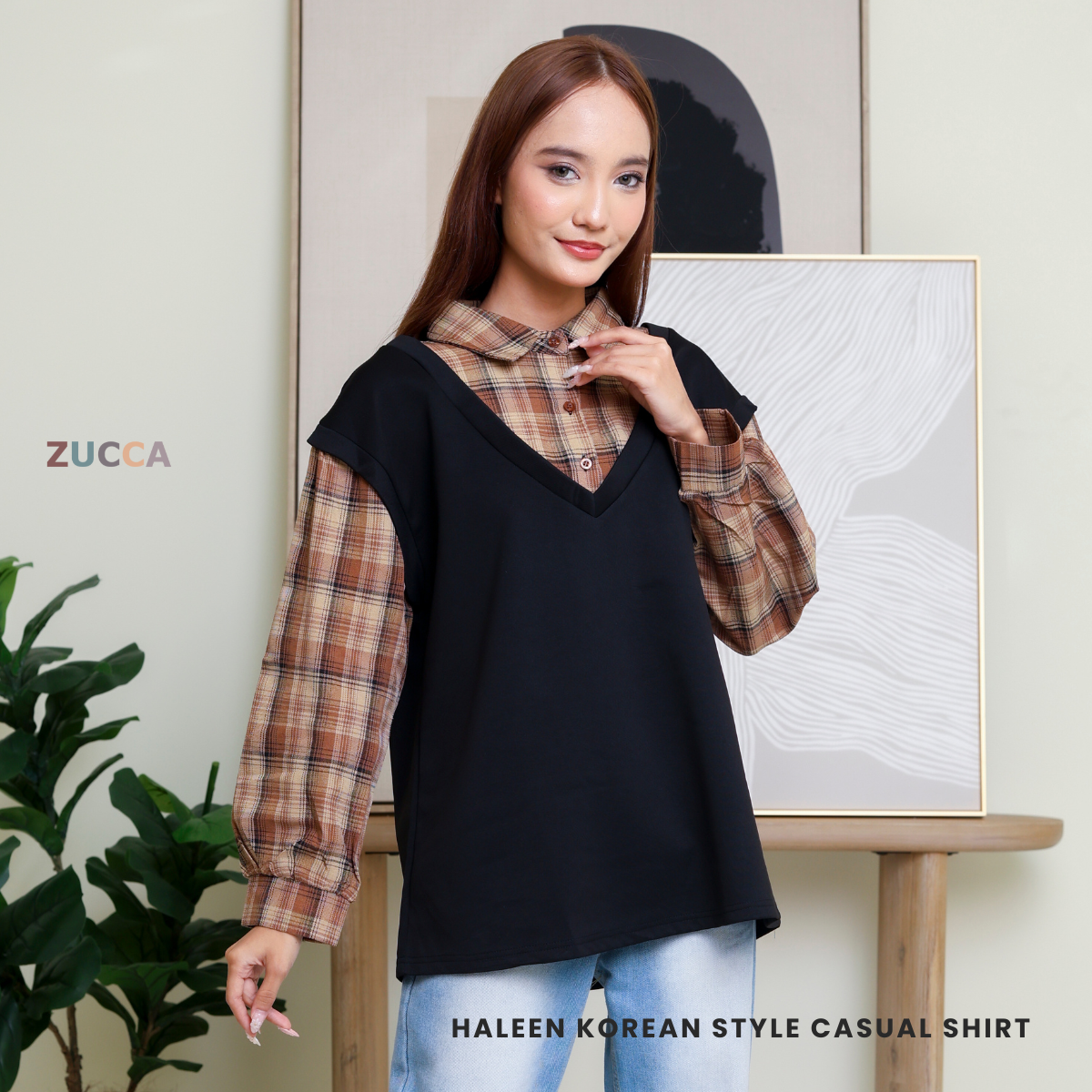 ZUCCA HALEEN WOMEN KASUAL BLOUSE KOREAN STYLE -DM312