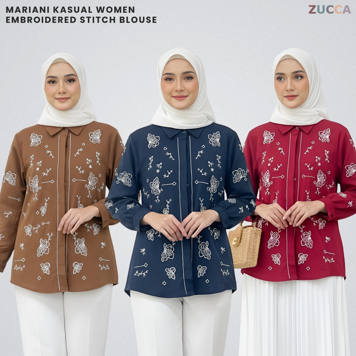ZUCCA MARIANI KASUAL WOMEN EMBROIDERED STITCH BLOUSE - DM313