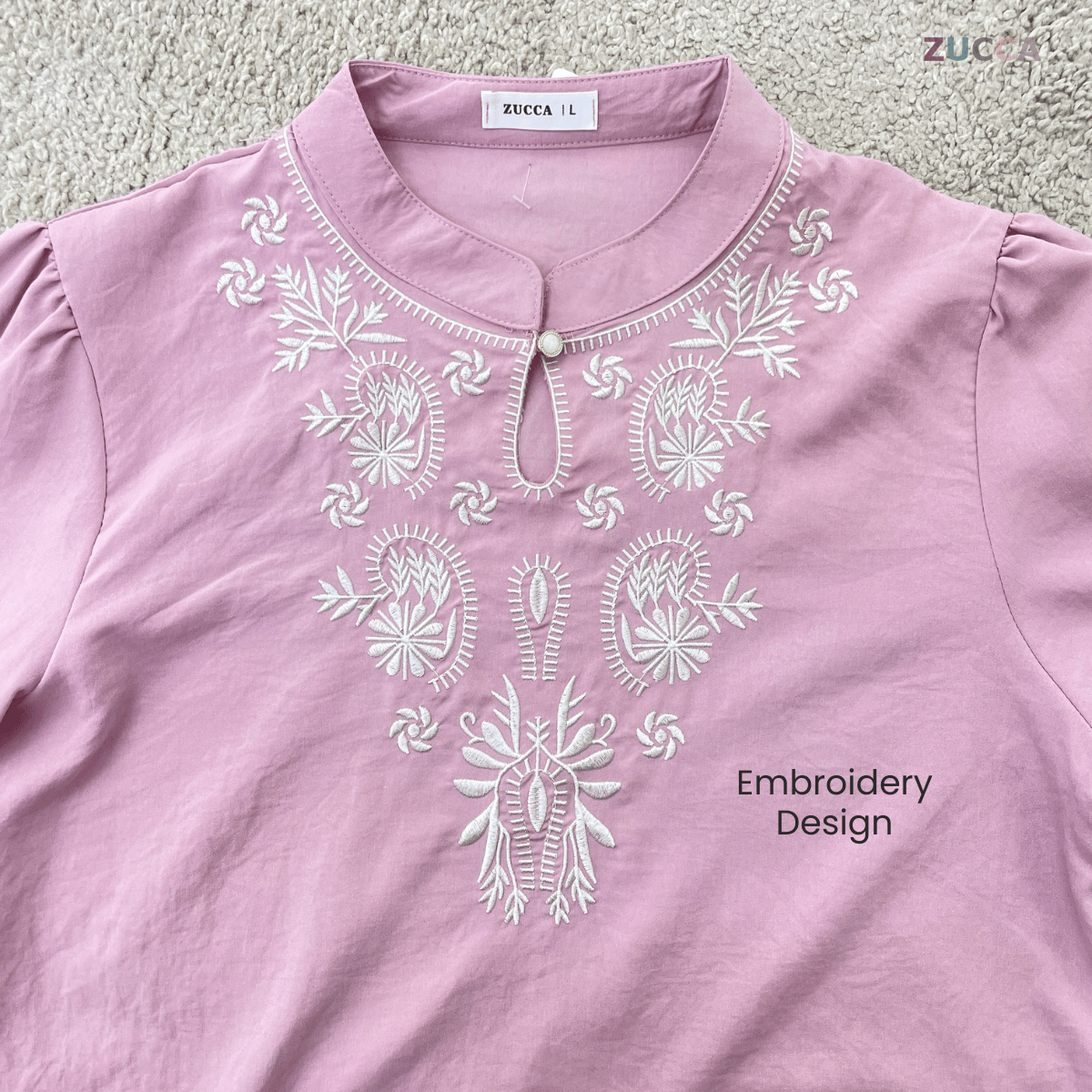 ZUCCA AZARIA KASUAL WOMEN EMBROIDERED STITCH BLOUSE - DM317