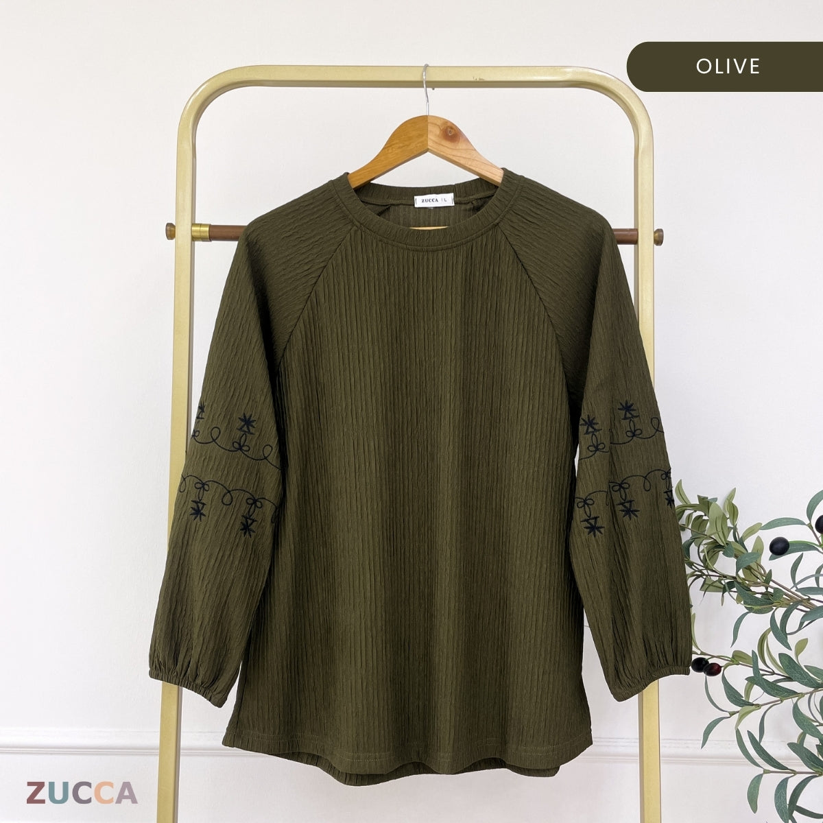 ZUCCA ARIYA KASUAL PLEATED BLOUSE LONG SLEEVE - DM319