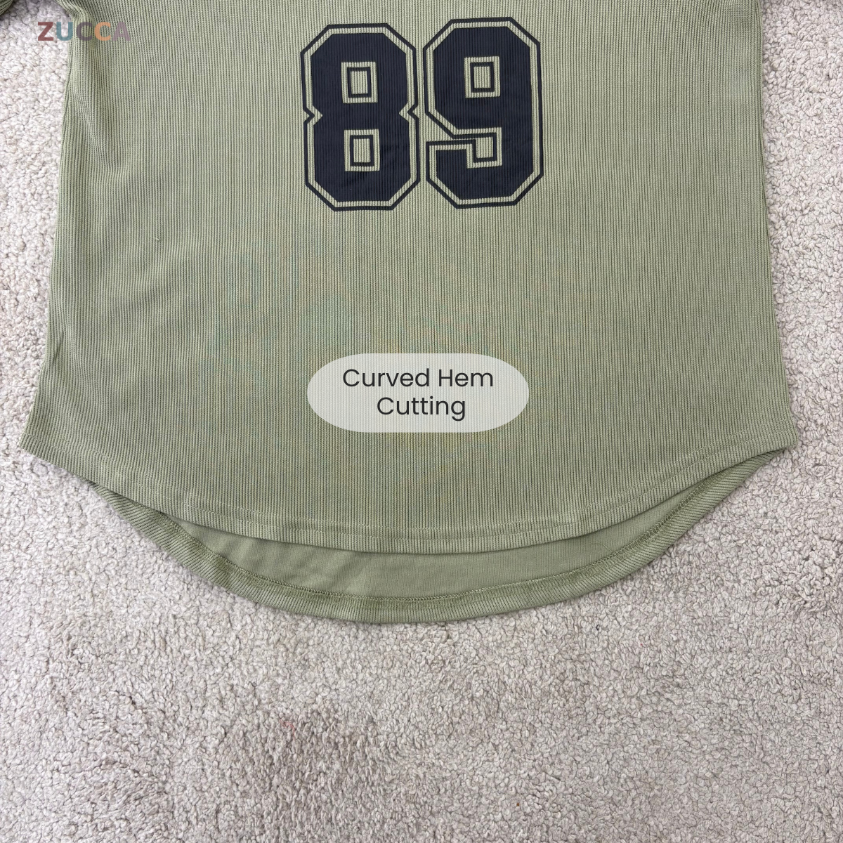 ZUCCA MELIA CASUAL RIBBED LONG SLEEVE TEE - DM321