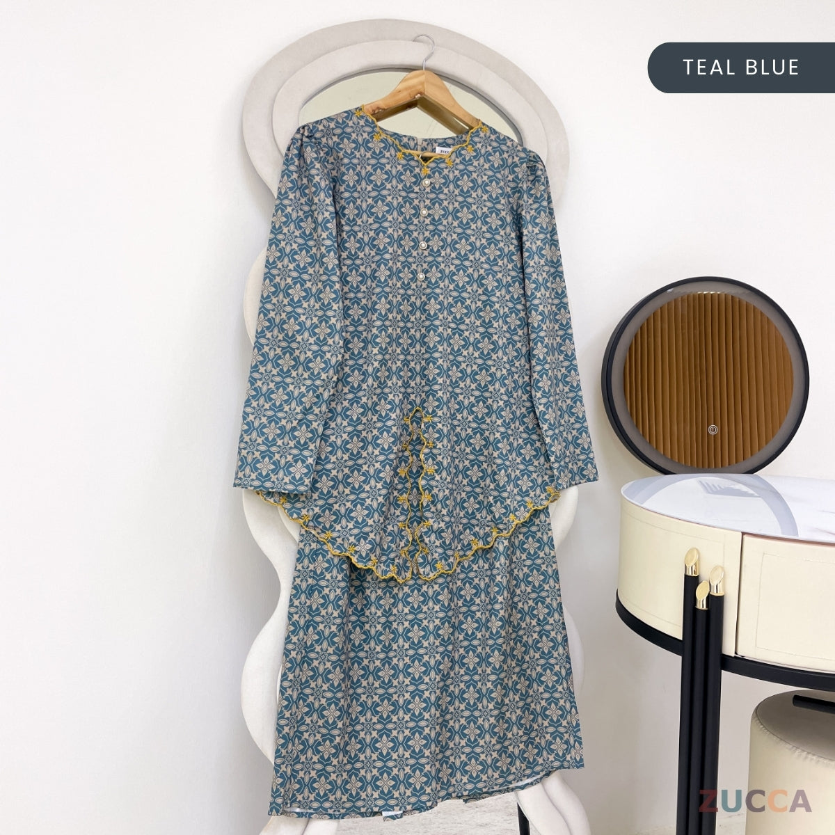 ZUCCA ROZITA KURUNG MODEST FLORAL PRINT SCALLOP EMBROIDERY - DMRAYA001