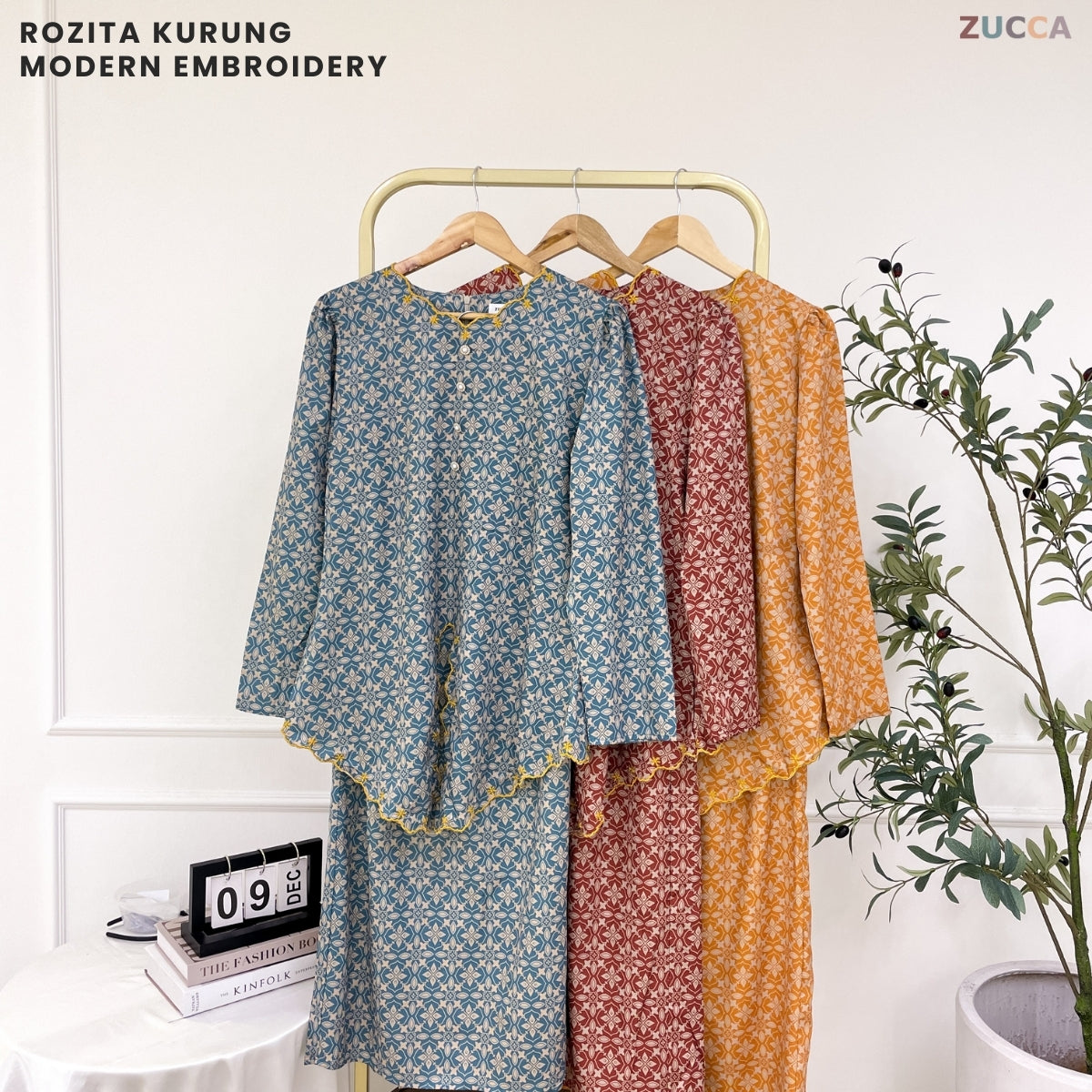 ZUCCA ROZITA KURUNG MODEST FLORAL PRINT SCALLOP EMBROIDERY - DMRAYA001