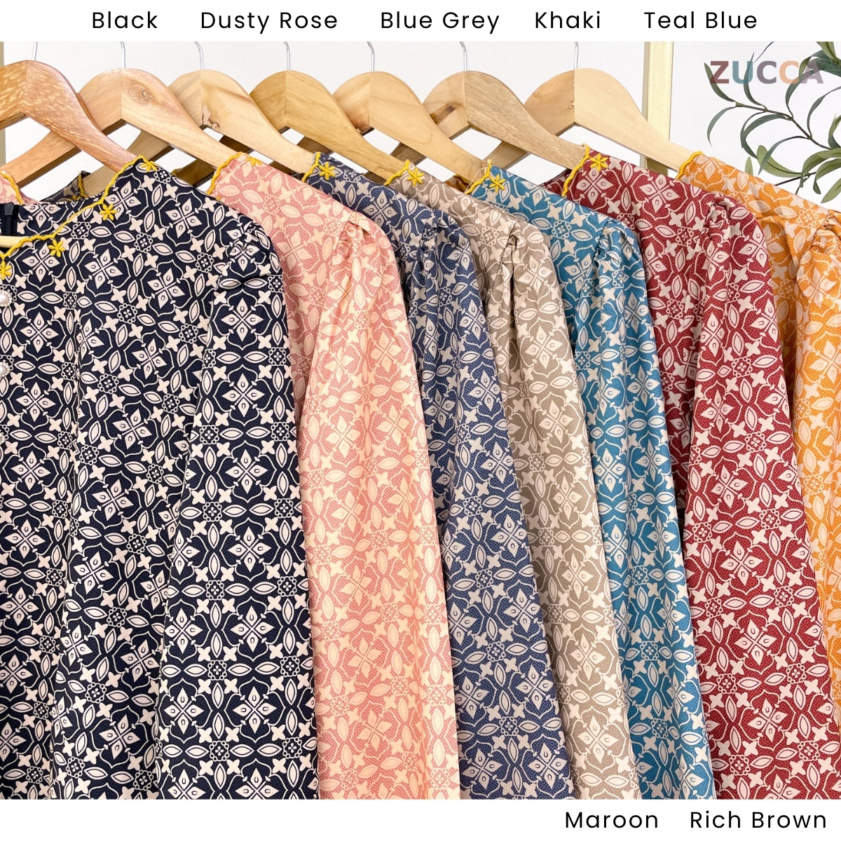 ZUCCA ROZITA KURUNG MODEST FLORAL PRINT SCALLOP EMBROIDERY - DMRAYA001