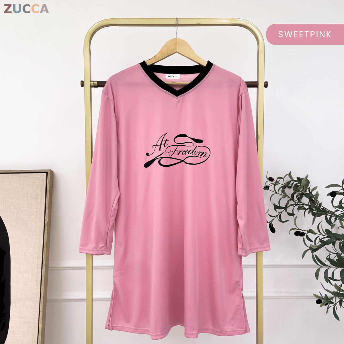 ZUCCA RAYNA WOMEN KASUAL SHIRT V-NECK - DMS1002