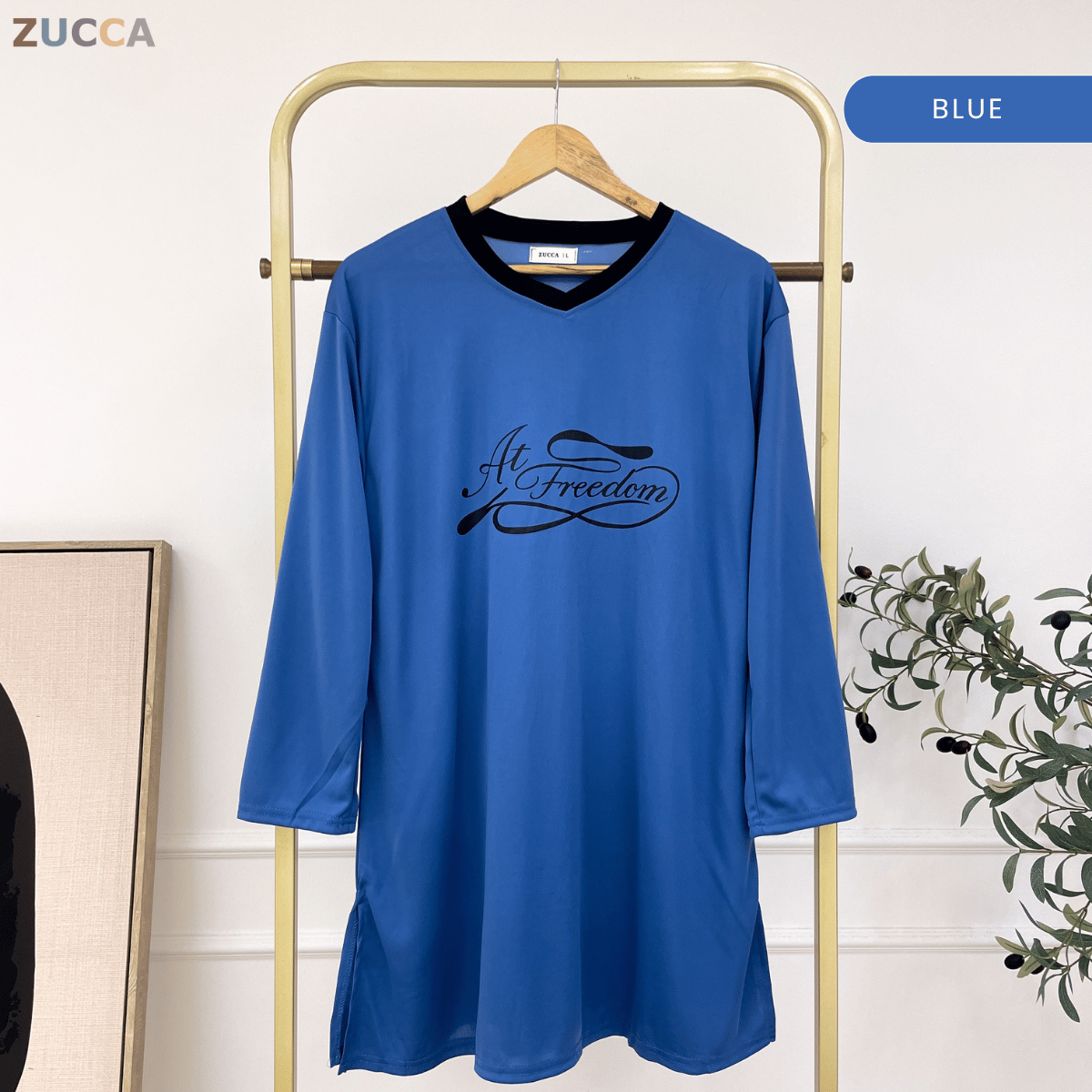 ZUCCA RAYNA WOMEN KASUAL SHIRT V-NECK - DMS1002