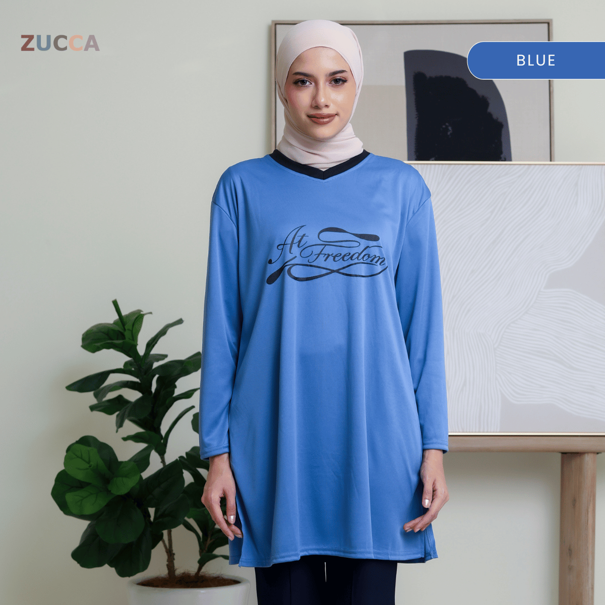 ZUCCA RAYNA WOMEN KASUAL SHIRT V-NECK - DMS1002