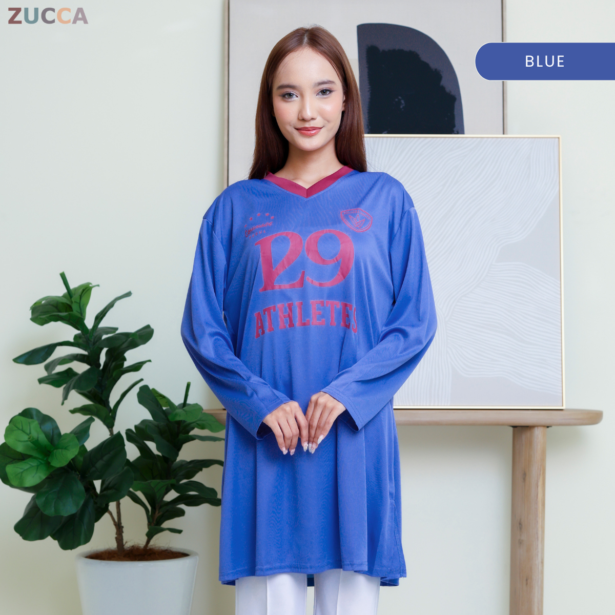ZUCCA ALESIA KASUAL MUSLIMAH SHIRT V NECK - DMS1005
