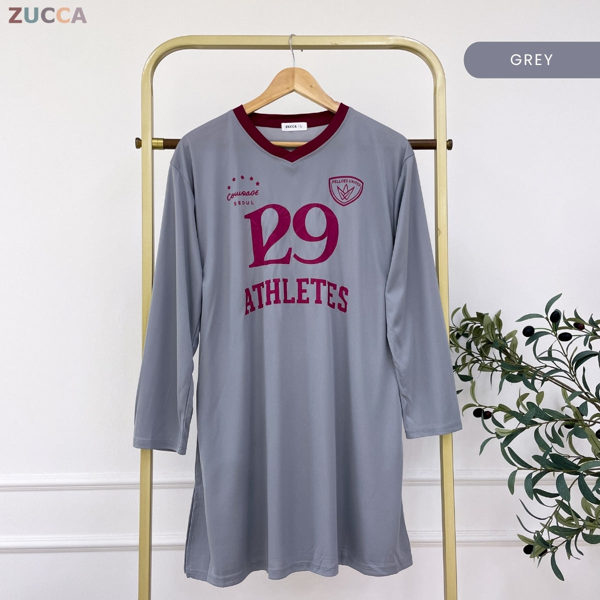 ZUCCA ALESIA KASUAL MUSLIMAH SHIRT V NECK - DMS1005